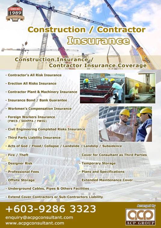 Contractor All Risk Insurance Malaysia | ACPG Management ...